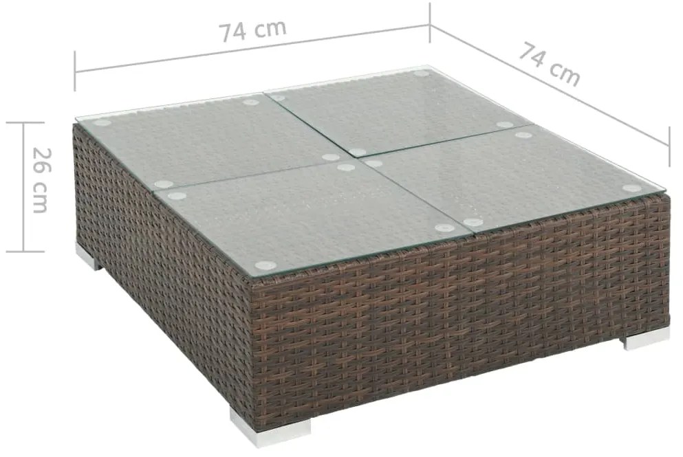 Conjunto de Sofás Lounge Romeu para Jardim - Vime Castanho - Design Na