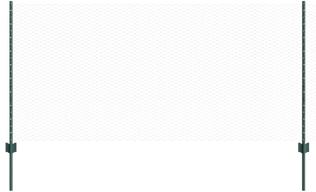 vidaXL Cerca e Poste Verde 1 x 25 m Aço