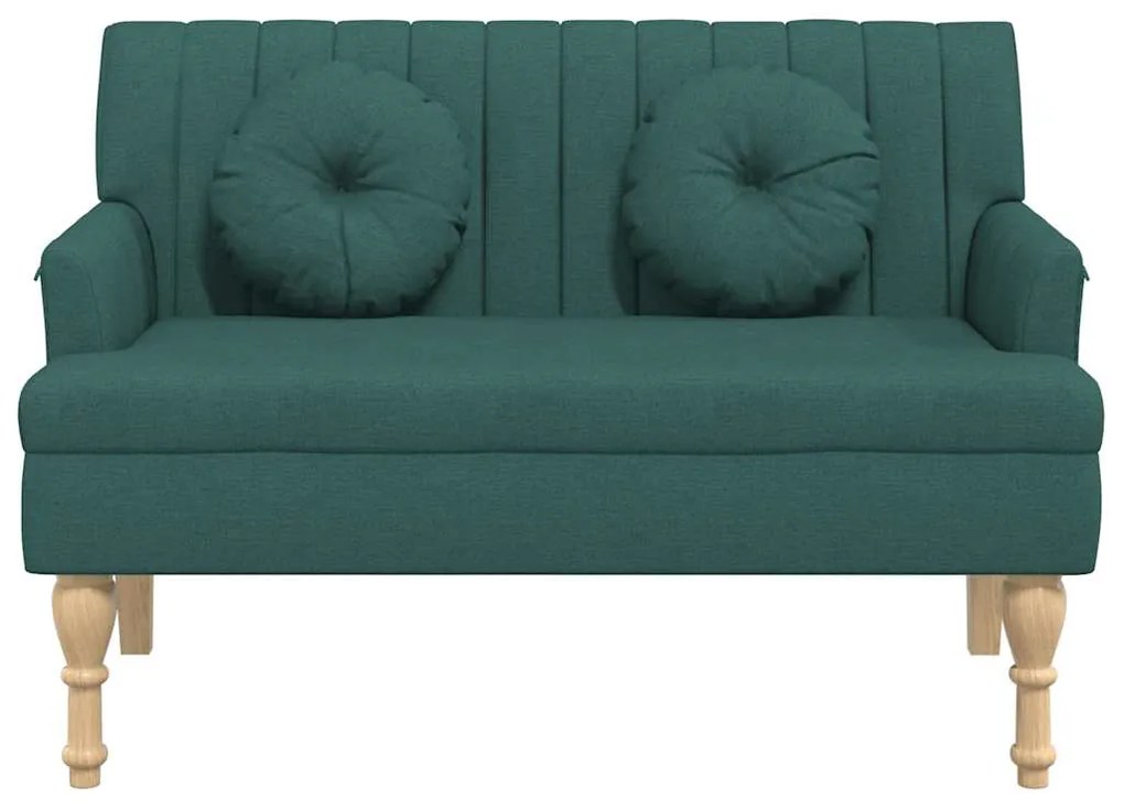 Banco c/ almofadões 113x64,5x75,5 cm tecido verde-escuro