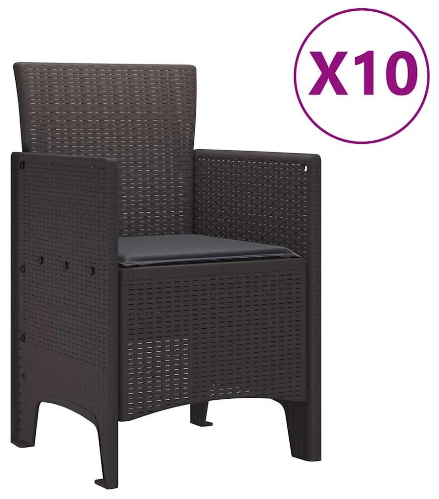 Conjunto de Jantar de Jardim 11 pcs Castanho 250 x 100 x 73 cm