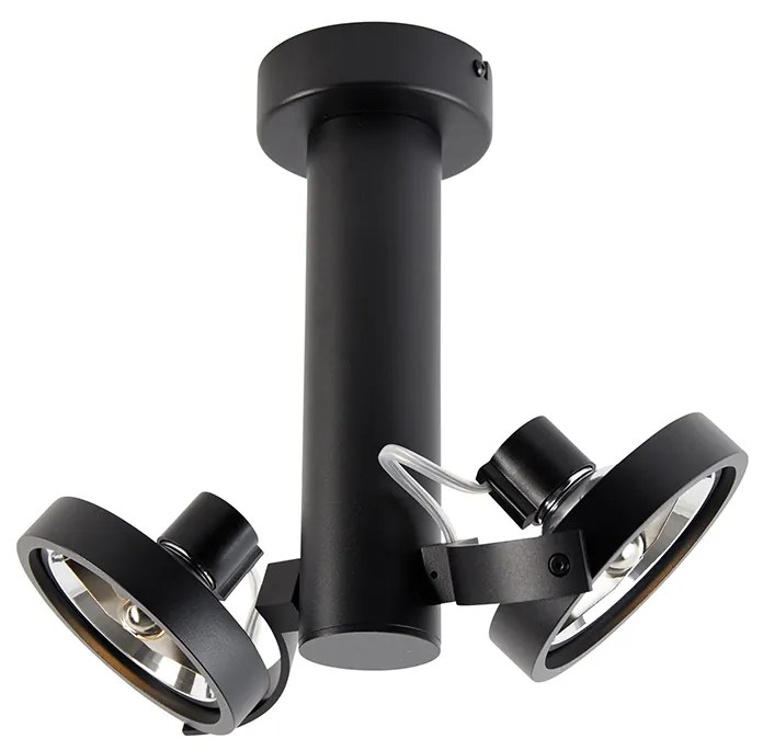 Foco moderno preto ajustável 2-luzes - Goes Moderno