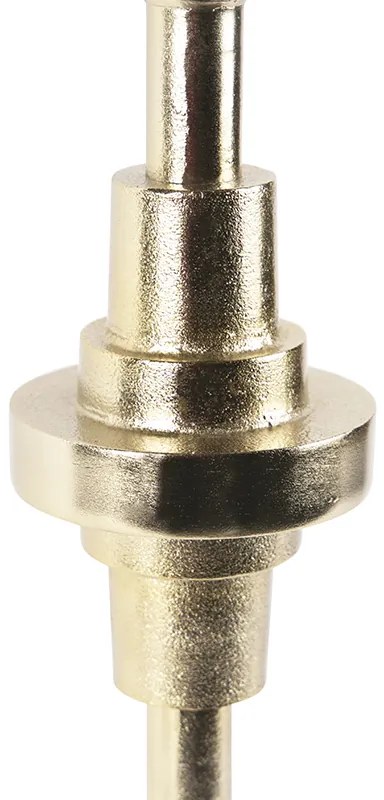 Candeeiro de mesa Art Déco dourado com abajur de veludo com design de pena de pavão 40 cm - Diverso Art Deco
