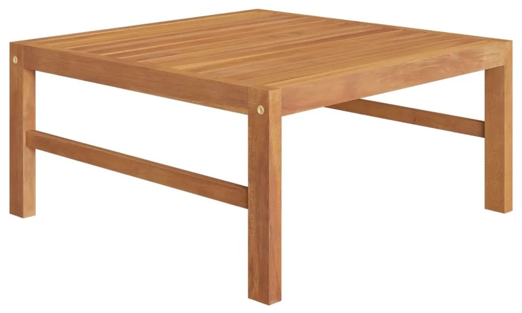 4 pcs conj. lounge jardim c/ almofadões cor creme teca maciça