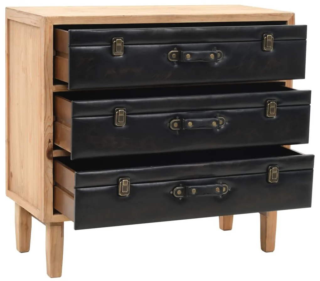 Armário com gavetas madeira de abeto maciça 80x36x75 cm