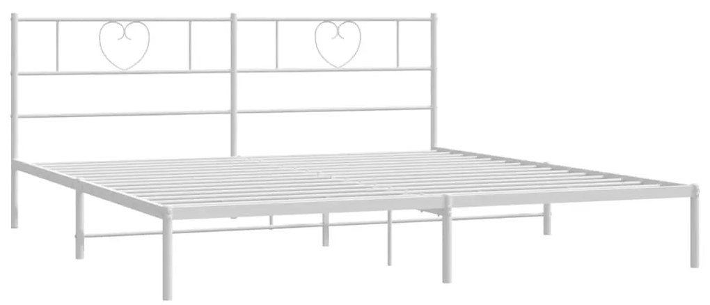 Estrutura de cama com cabeceira 183x213 cm metal branco