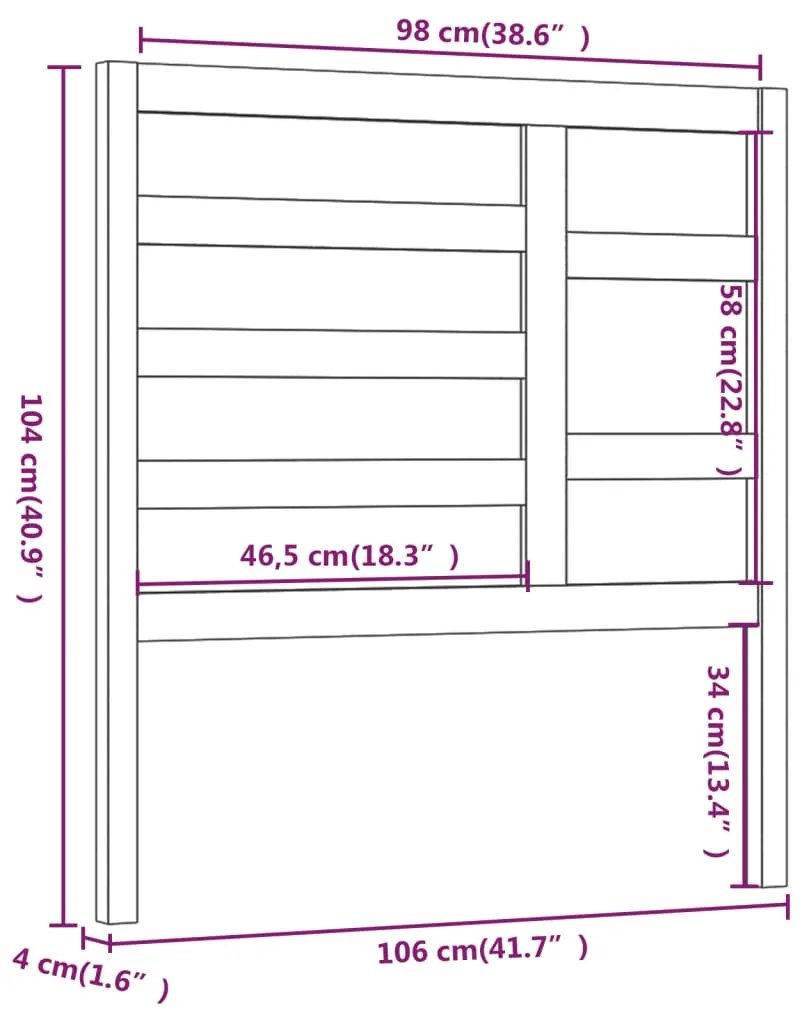 Cabeceira de cama 106x4x104 cm pinho maciço castanho mel