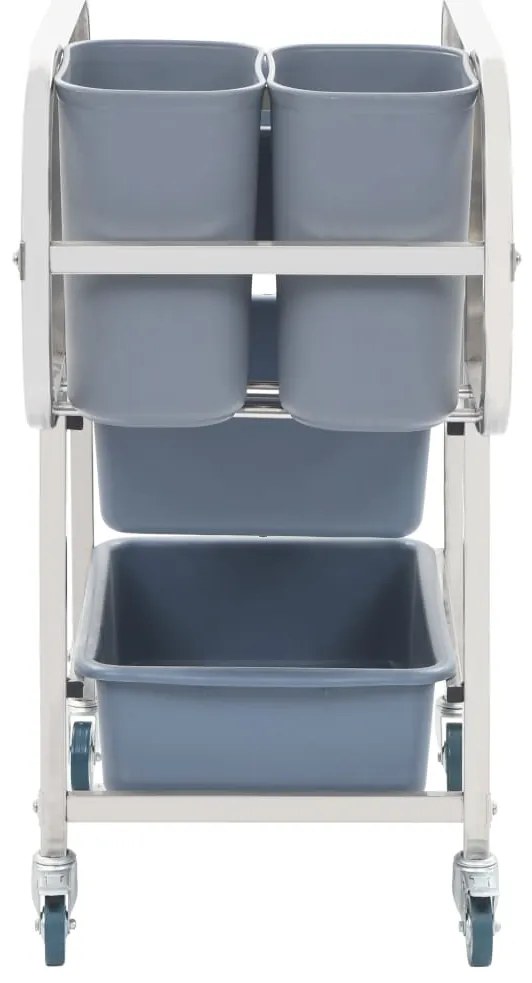 Carrinho de cozinha com recipientes de plástico 82x43,5x93 cm