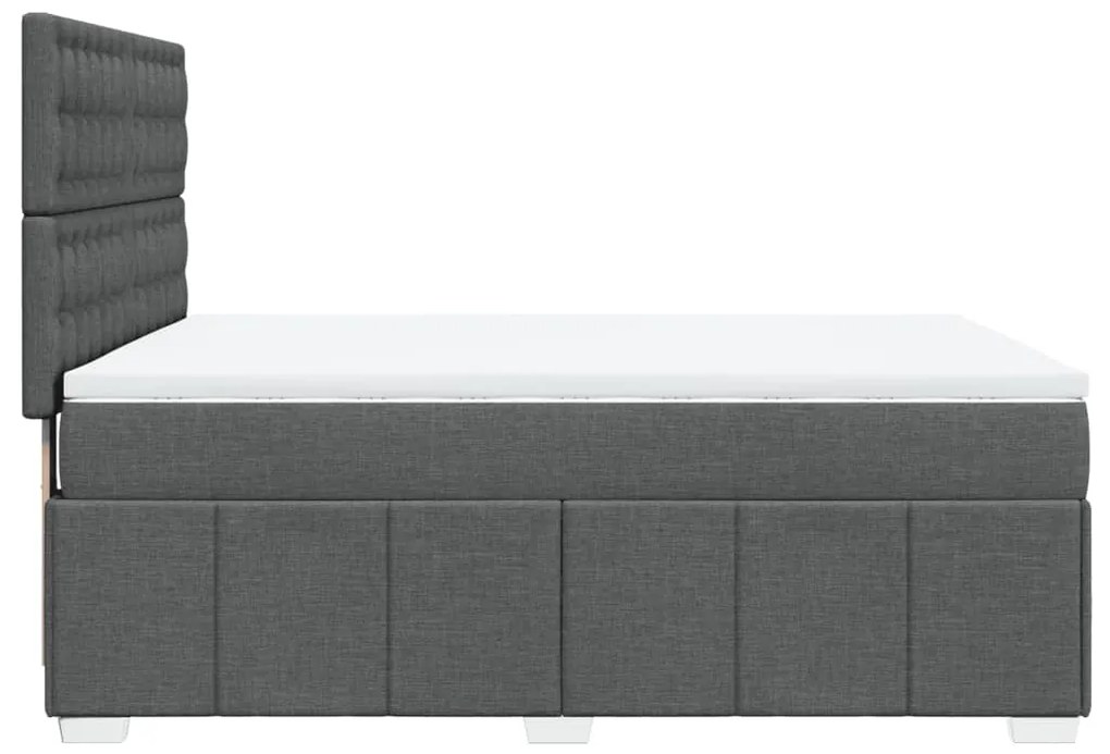 Cama com molas/colchão 140x190 cm tecido cinzento-escuro