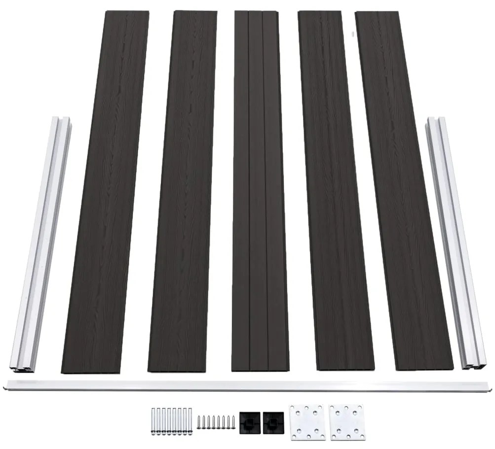 Painel de vedação WPC 180x105 cm preto