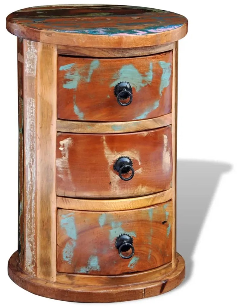 Armário com 3 gavetas madeira reciclada maciça