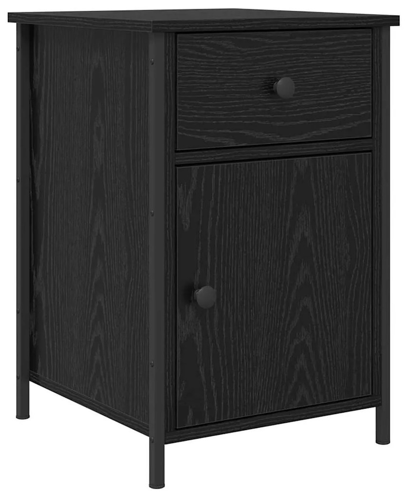 Gabinetes de Cabeceira 2 pcs Carvalho Preto 40x42x60 cm Madeira engenh