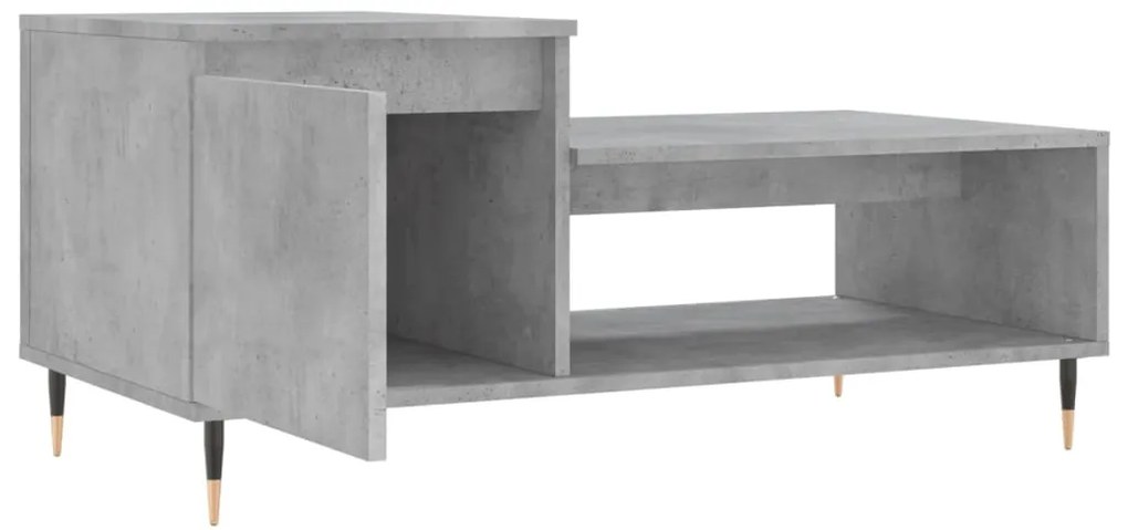 Mesa de centro 100x50x45 cm derivados madeira cinzento cimento