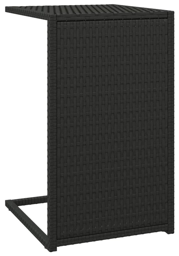 Mesa em C 40x35x60 cm vime PE preto