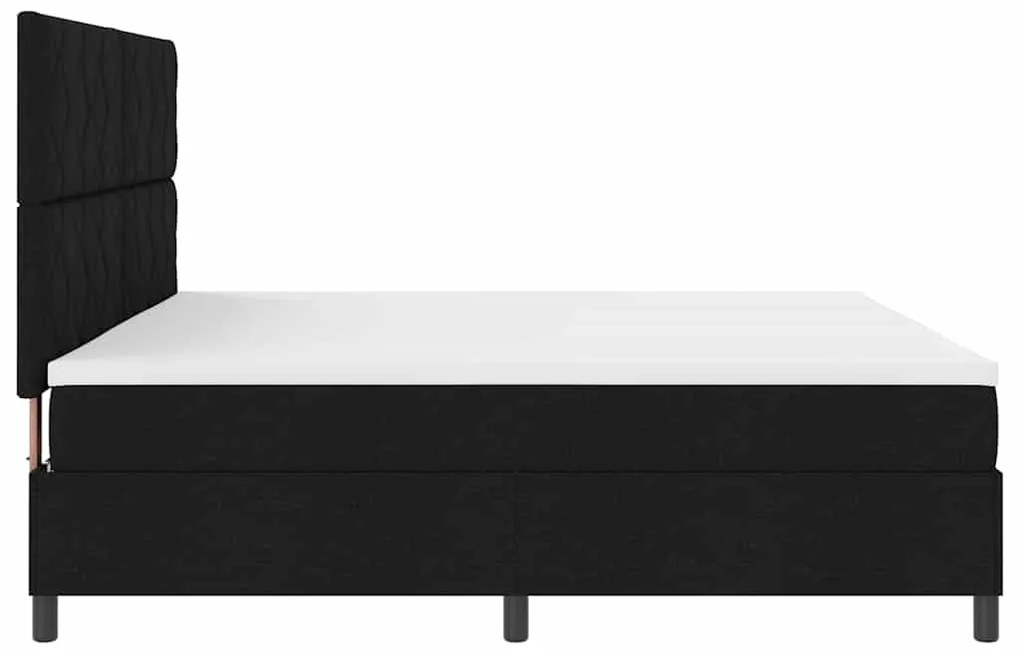 Cama Box com Colchão e LED Preto 200x200 cm em Tecido