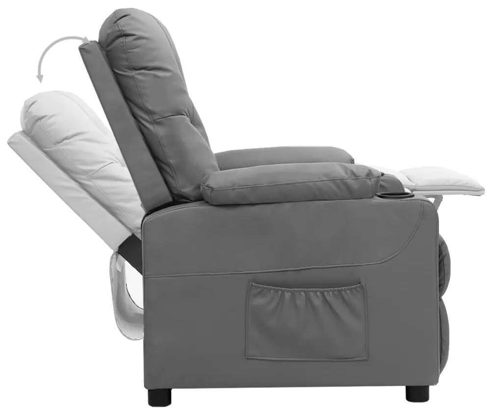 Poltrona elevatória couro artificial cinzento