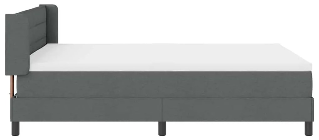 Cama Box com Colchão, Cinza Escuro, 160 x 200 cm, Tecido.