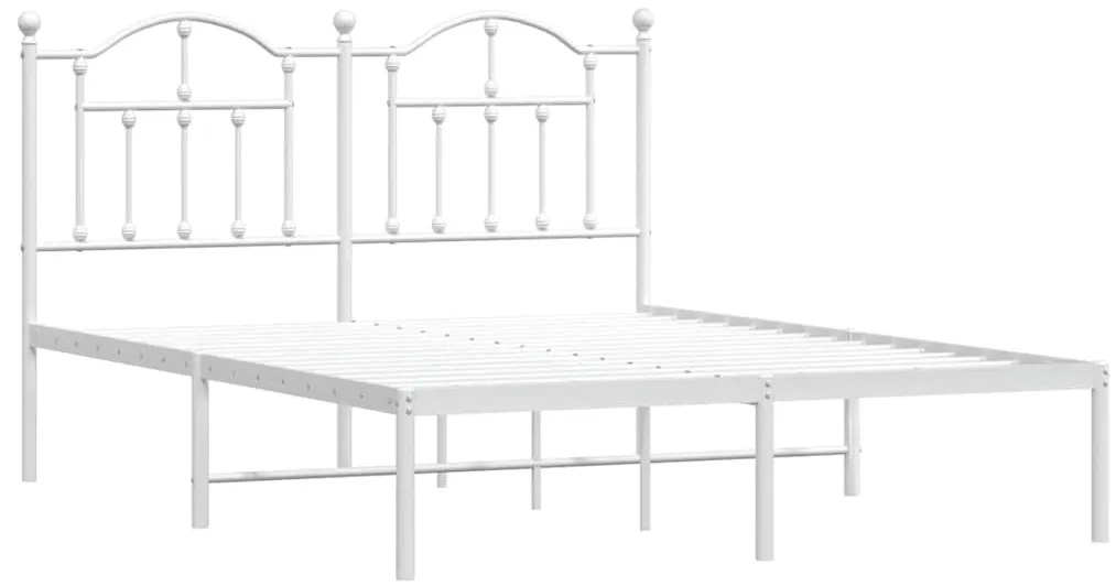 Estrutura de cama com cabeceira 135x190 cm metal branco