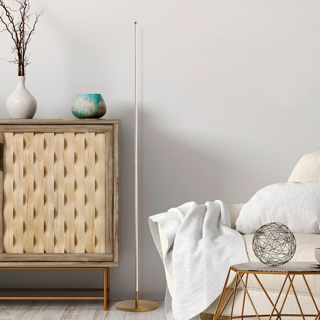 Candeeiro de Pé Only – Dourado – Diâmetro 30 cm x Altura 153 cm