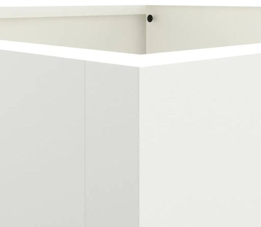 Vaso/floreira 42x38x75 cm aço branco