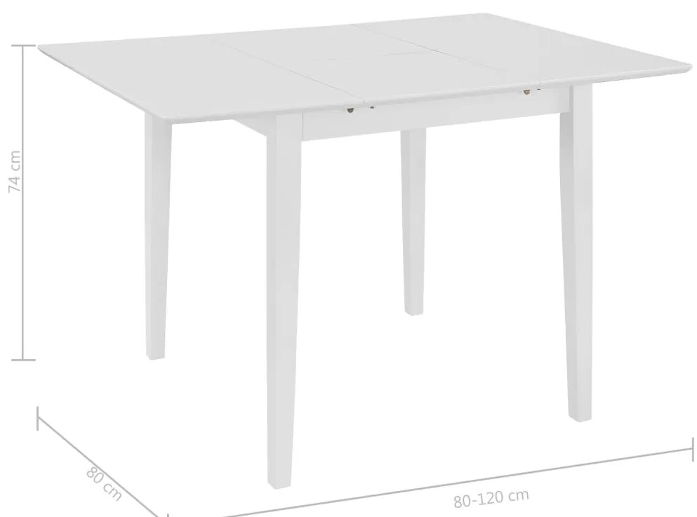 Mesa de jantar extensível (80-120)x80x74 cm MDF branco