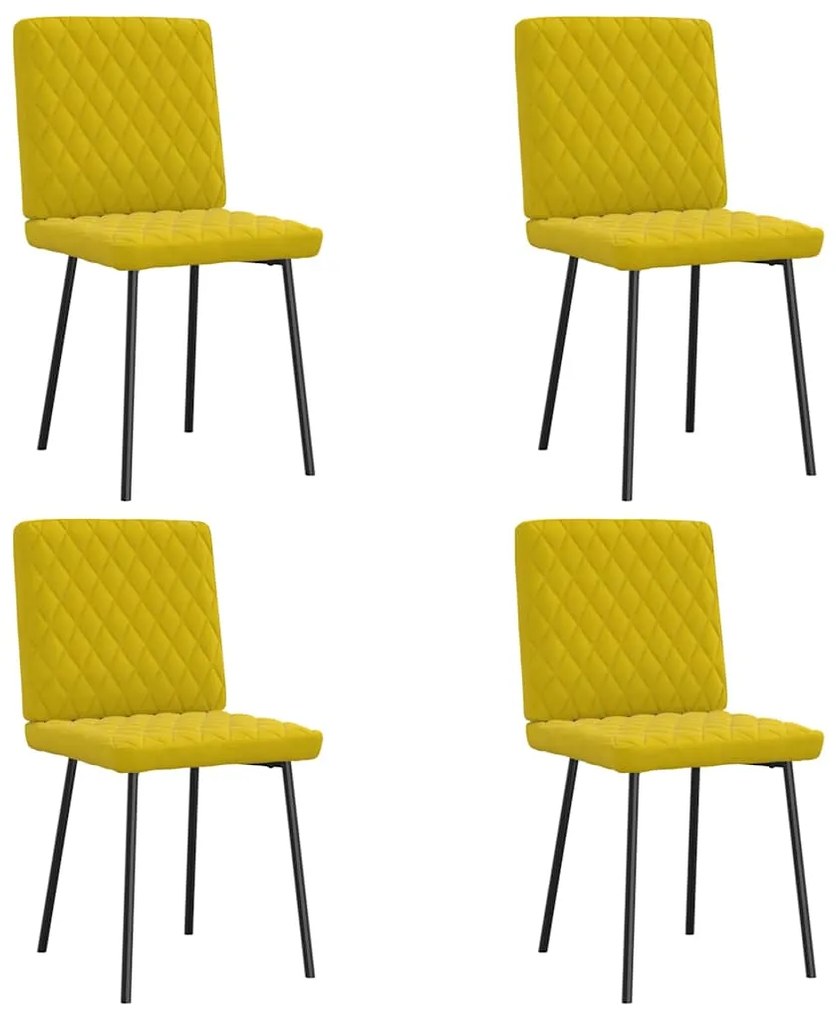 Cadeiras de jantar 4 pcs veludo amarelo