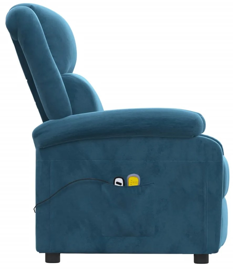 Poltrona de massagens elétrica veludo azul