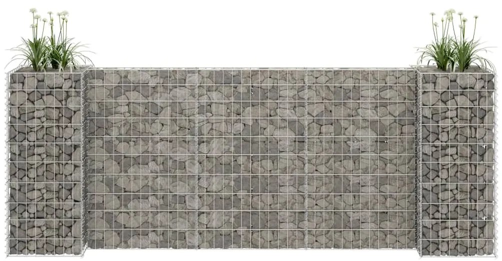 Gabião em forma de H fio de aço 260x40x100 cm