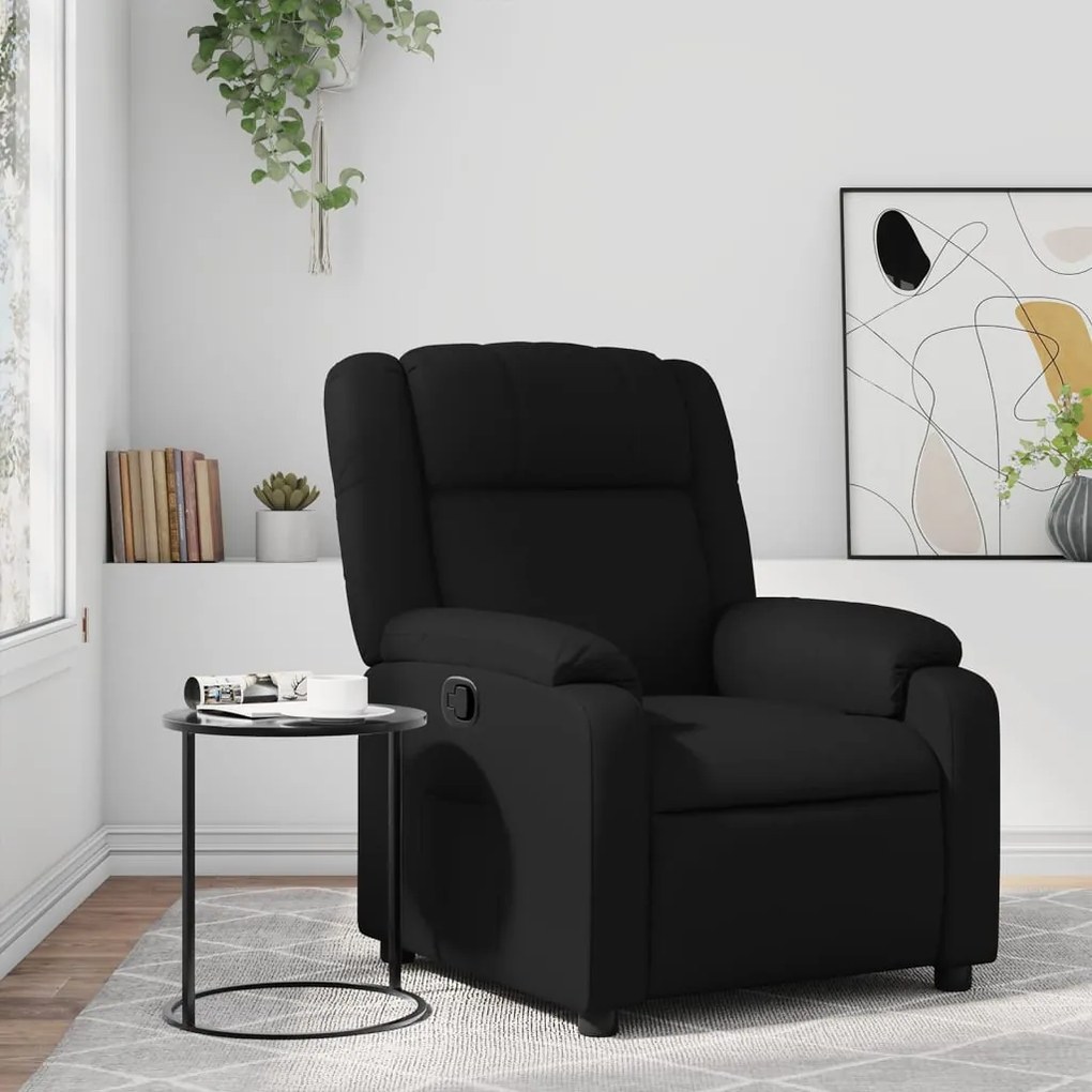 vidaXL Poltrona reclinável couro artificial preto