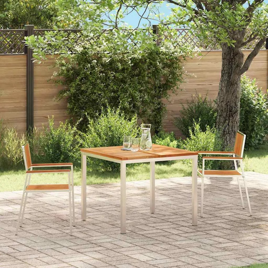 vidaXL Cadeira de Jardim 2 pcs Castanho Madeira de teca maciça