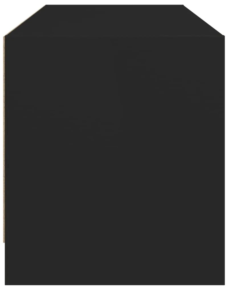 Móvel de TV c/ portas de vidro 102x37x42 cm preto