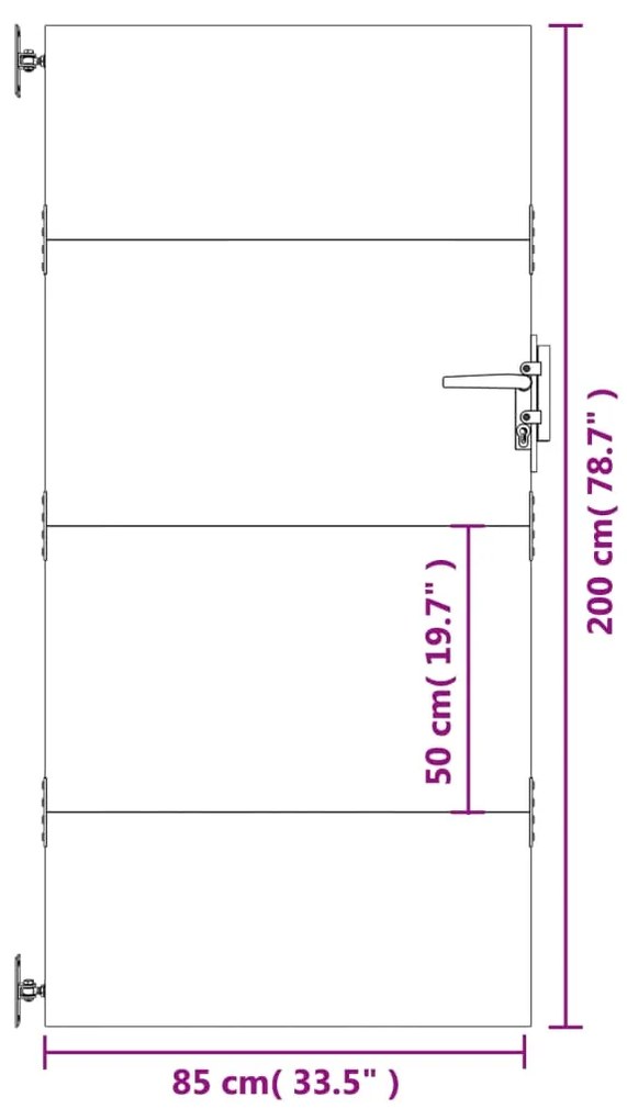 Portão de jardim 85x200 cm aço corten