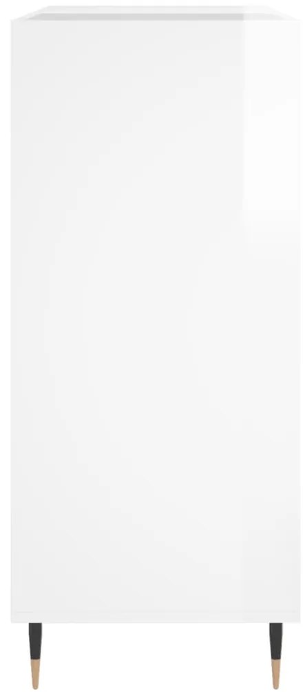 Armário p/ discos 84,5x38x89 cm deriv. madeira branco brilhante