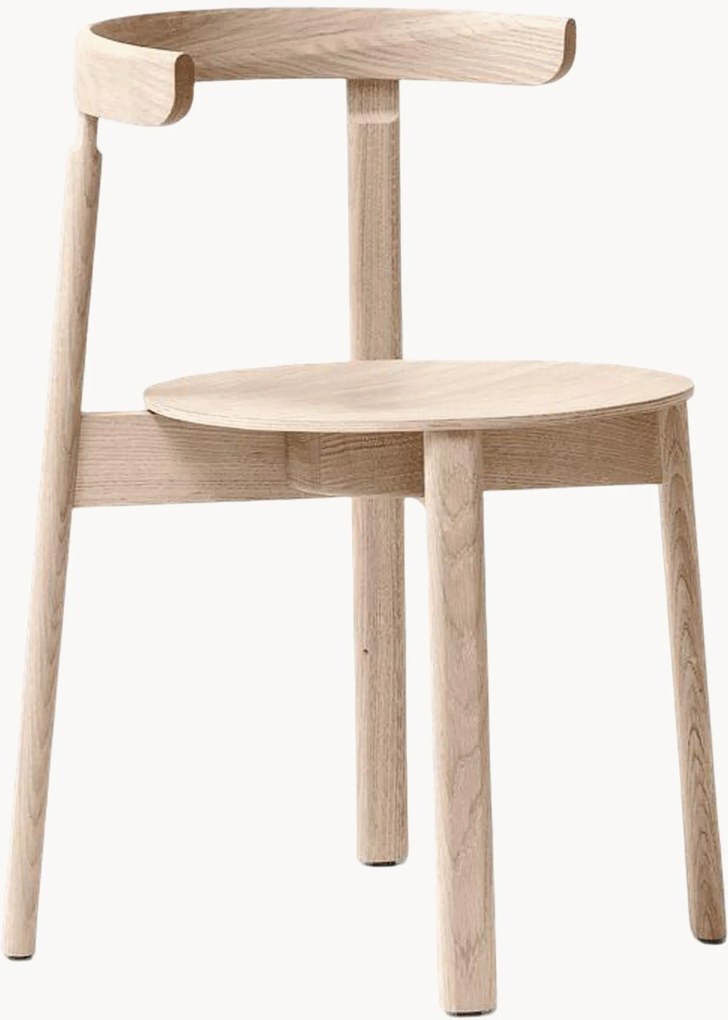 Cadeira empilhável em madeira de carvalho Lunar