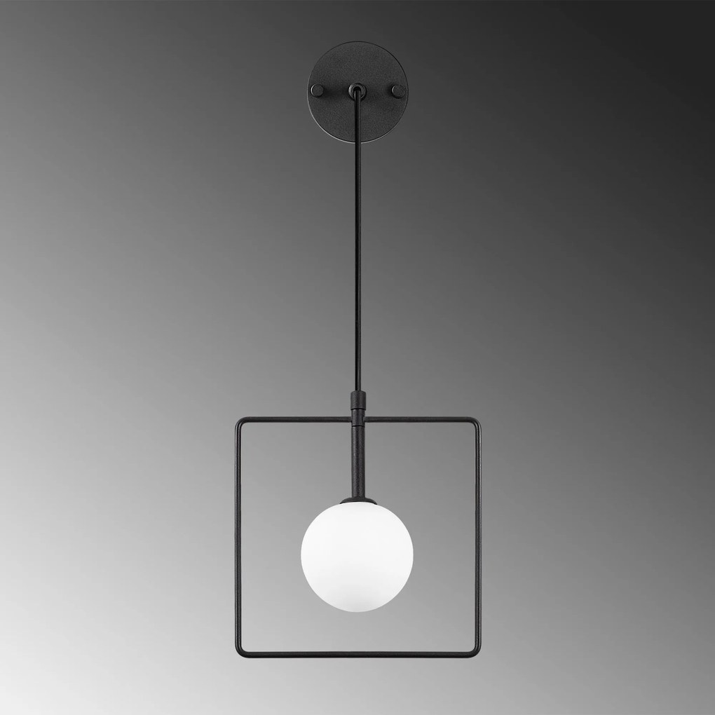 Aplique de Parede Geometri – Preto/Branco – 22 x 15 cm