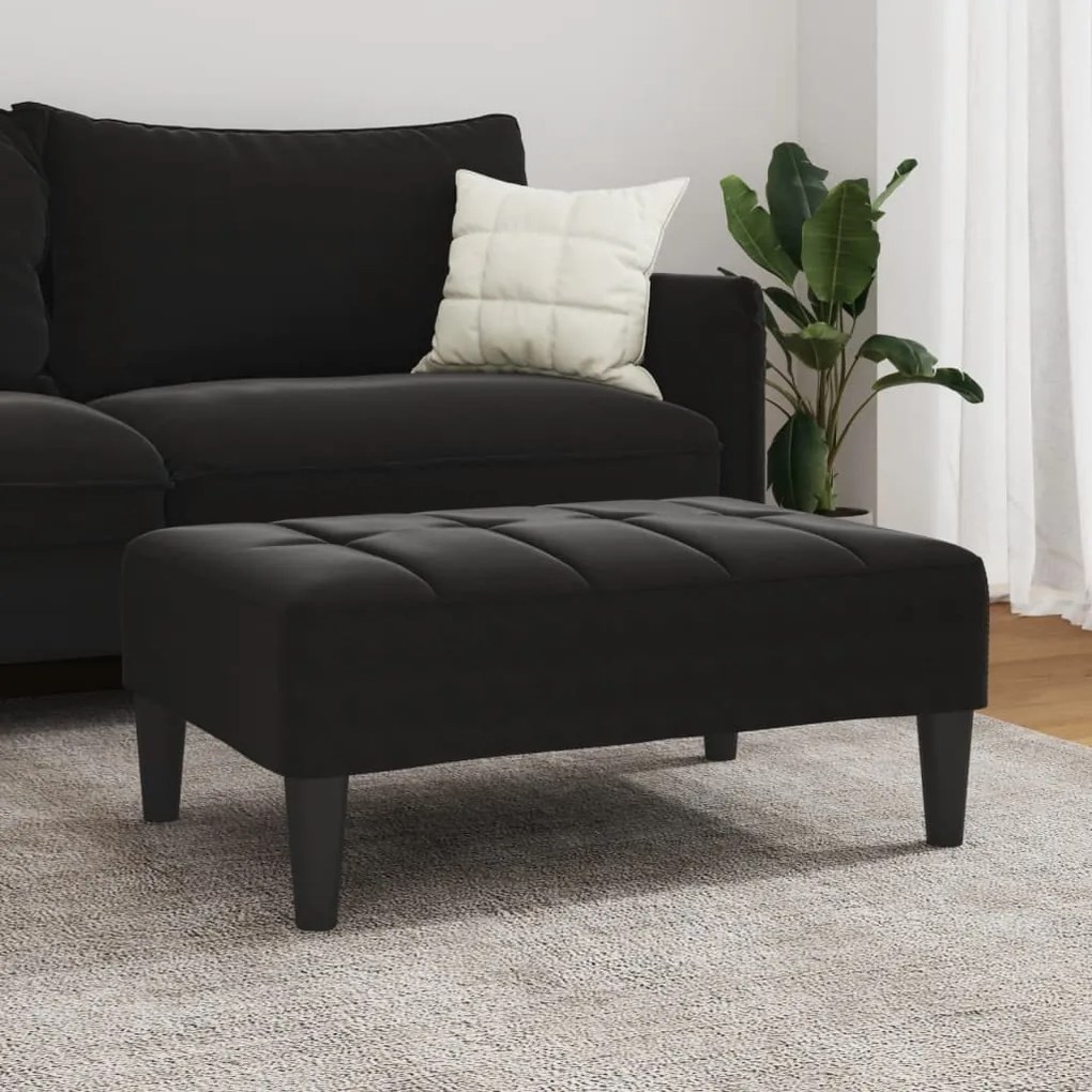 Apoio de pés 77x55x31 cm veludo preto