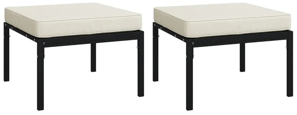 5 pcs conjunto lounge de jardim aço c/ almofadões areia