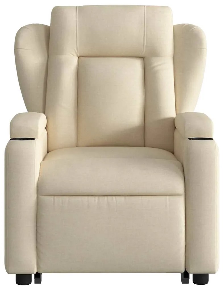 Poltrona elevatória de massagens tecido cor creme