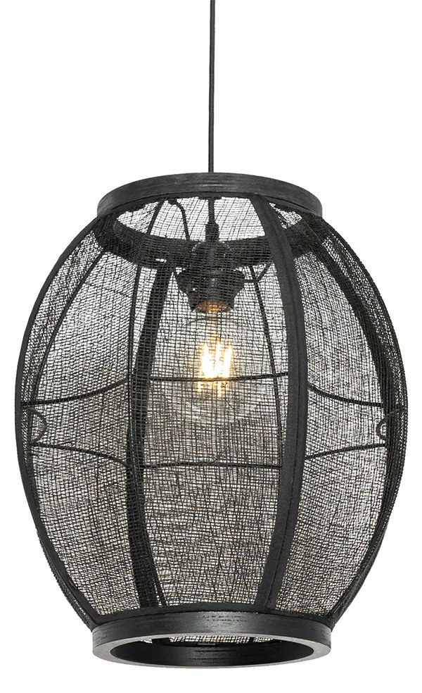 Candeeiro de suspensão oriental preto 35 cm - Rob Oriental