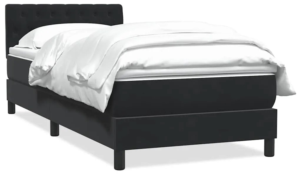 vidaXL Cama com molas/colchão 90x220 cm veludo preto