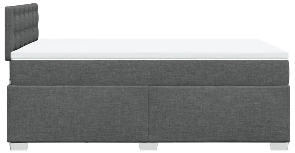Cama boxspring com colchão 120x190 cm tecido cinzento-escuro