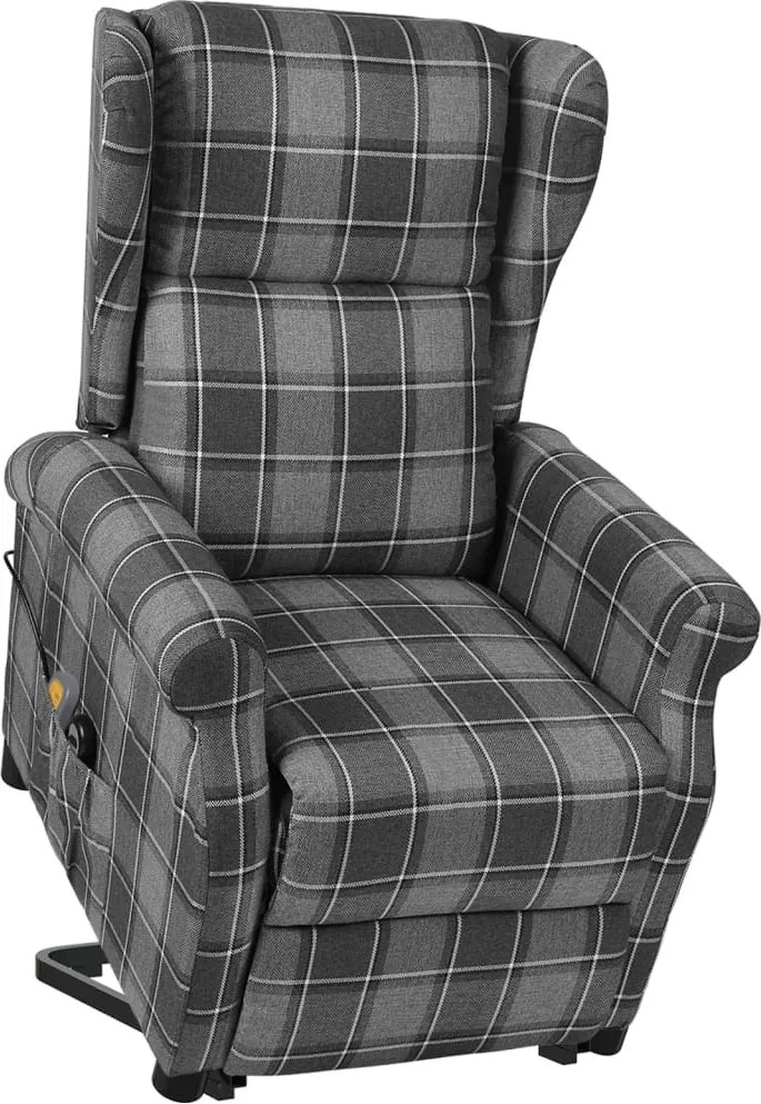 vidaXL Poltrona de massagens elevatória tecido cinzento