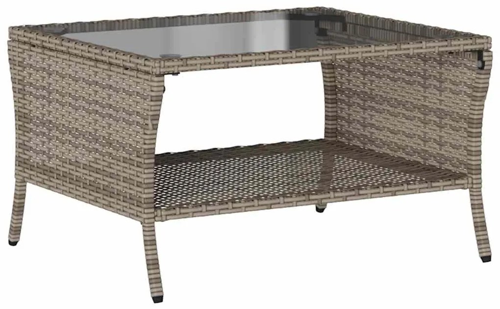 6 pcs conjunto sofás de jardim com almofadões vime cinzento