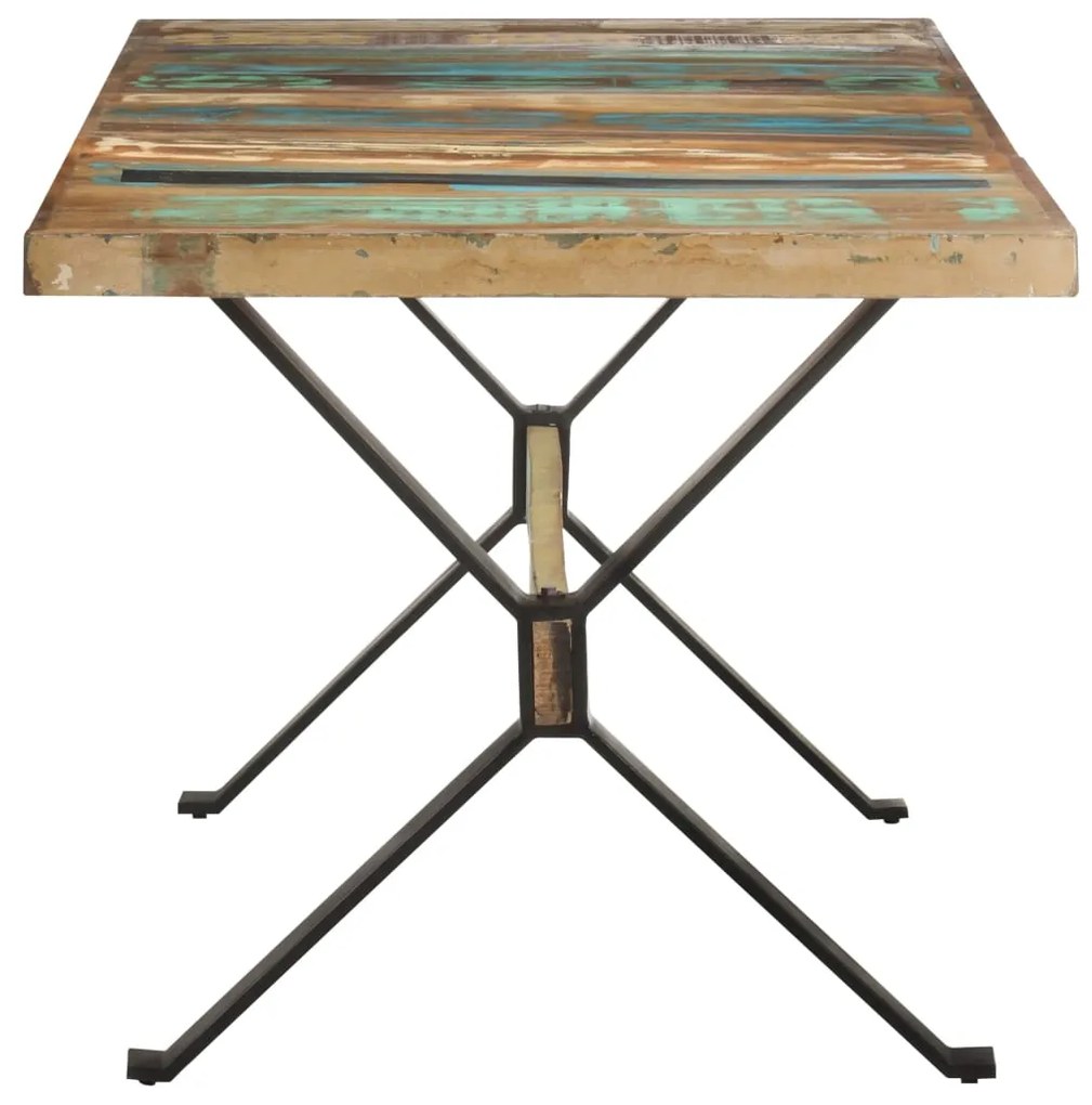 Mesa de jantar 160x80x76 cm madeira recuperada maciça