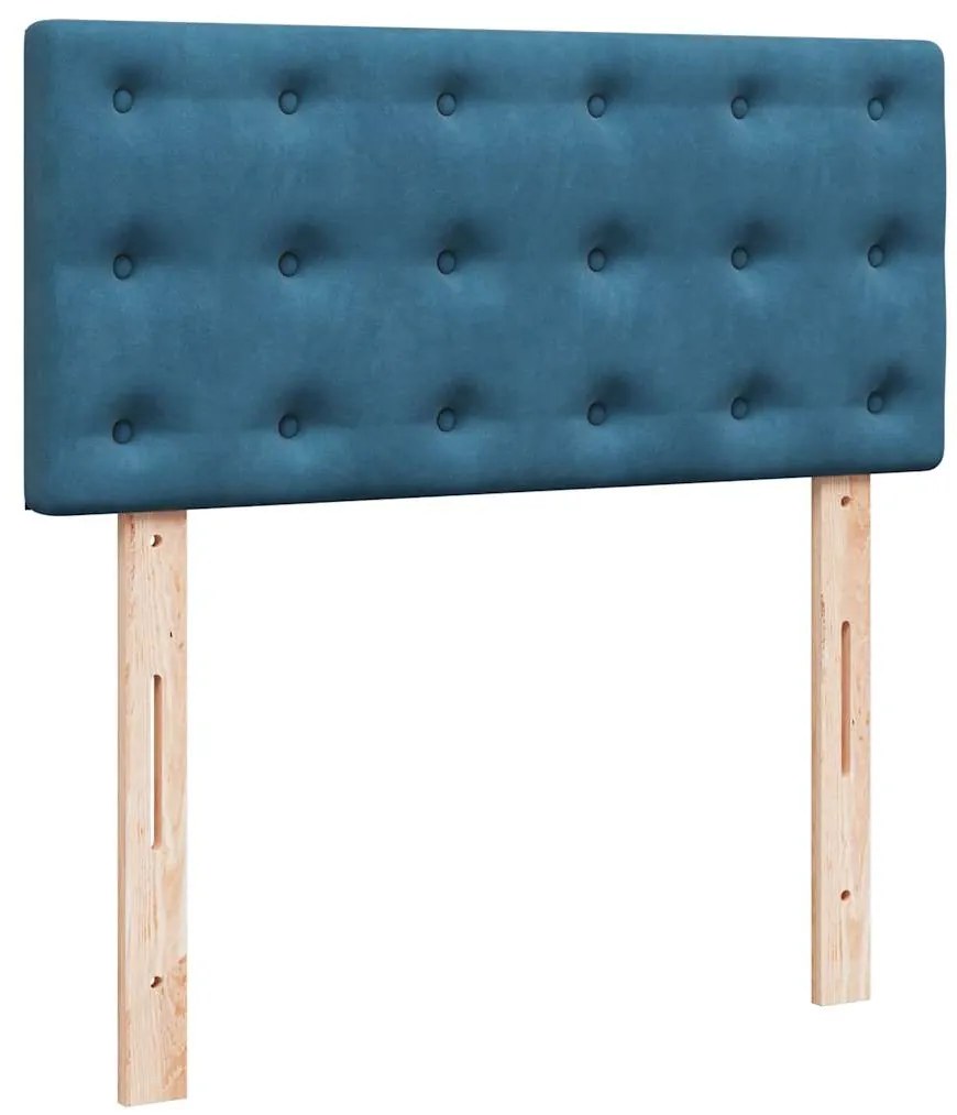 Cama boxspring com colchão 90x190 cm veludo azul
