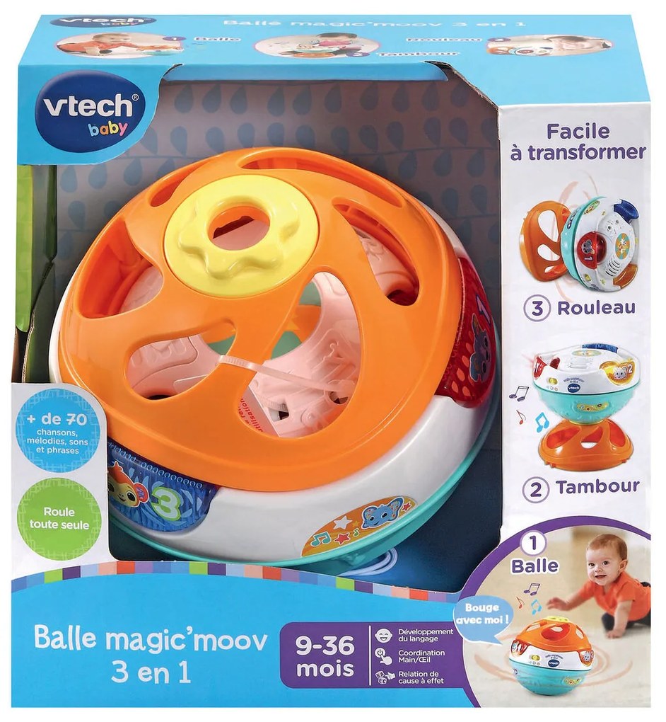 Brinquedo Interativo para Bebés Vtech Baby Magic'moov Ball 3 In 1