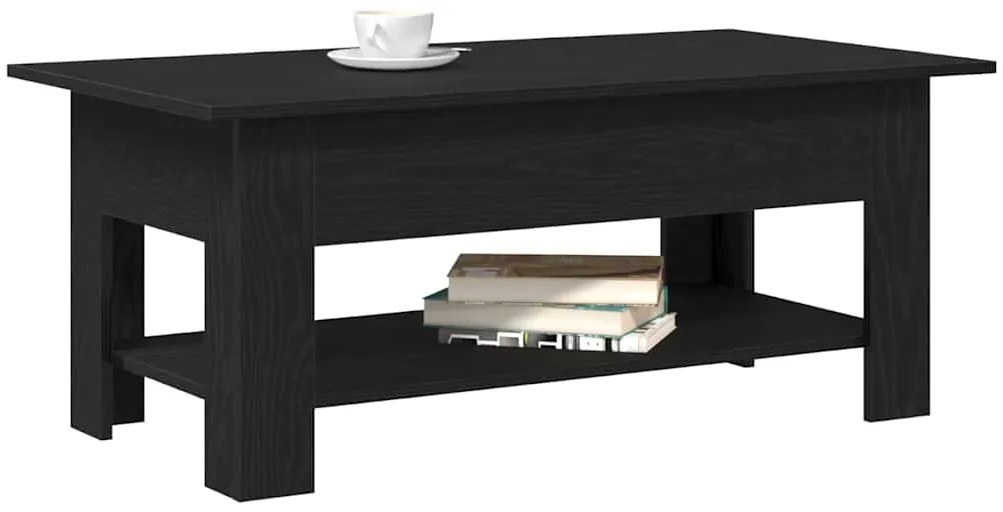 Mesa de café vidaXL em preto e carvalho com dimensões de 102x55x42 cm