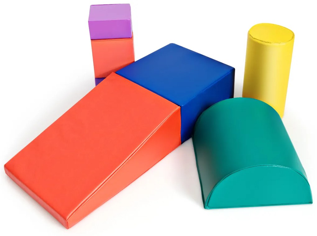 Conjunto de 6 peças para atividades de escalada e engatinhar em ambientes internos para crianças - rosa