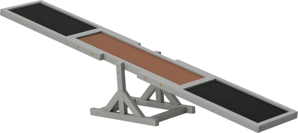 Equipamento de treino para cães - Baloiço de agilidade desportiva, em madeira de abeto pré-oleada, com feltro betumado antiderrapante cinzento-escuro