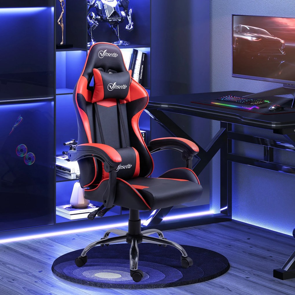 Cadeira Gaming – Modello Rosso – Preto e Vermelho – 63x67x119-127 cm