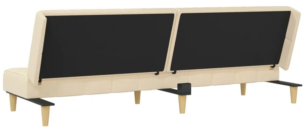 Sofá-cama de 2 lugares tecido cor creme